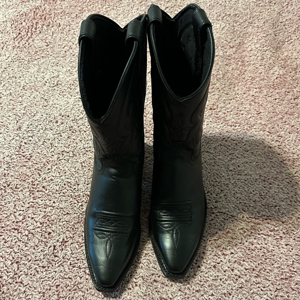 Abilene Black Cowboy Boots NWOT - Picture 3 of 4